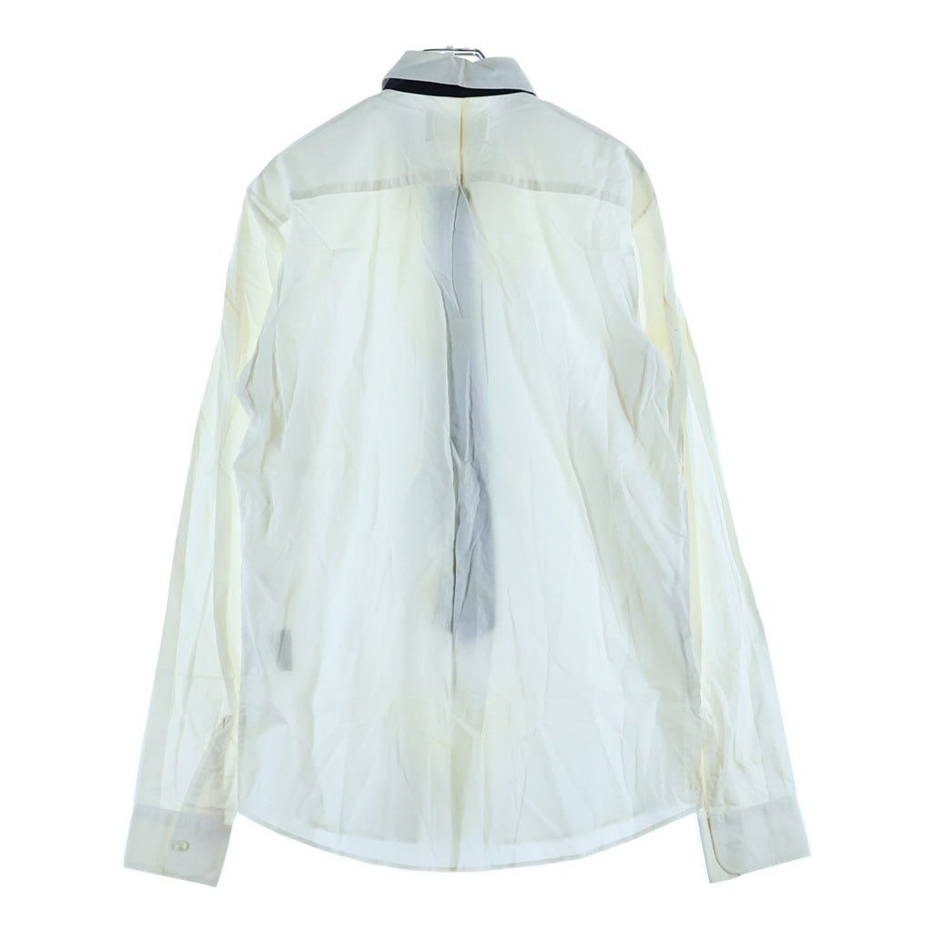 Maison Martin Margiela(メゾンマルタンマルジェラ) 08SS ここのえタグ ネクタイ切り替え 長袖シャツ ホワイト/ブラック 30 DL066