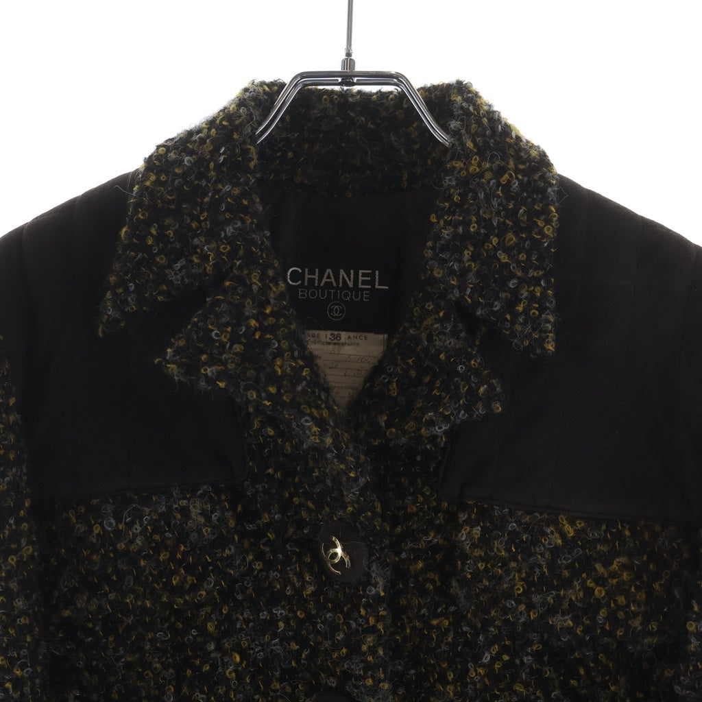 CHANEL(シャネル) ココボタン ツイードジャケット ブラック×イエロー #36 レディース