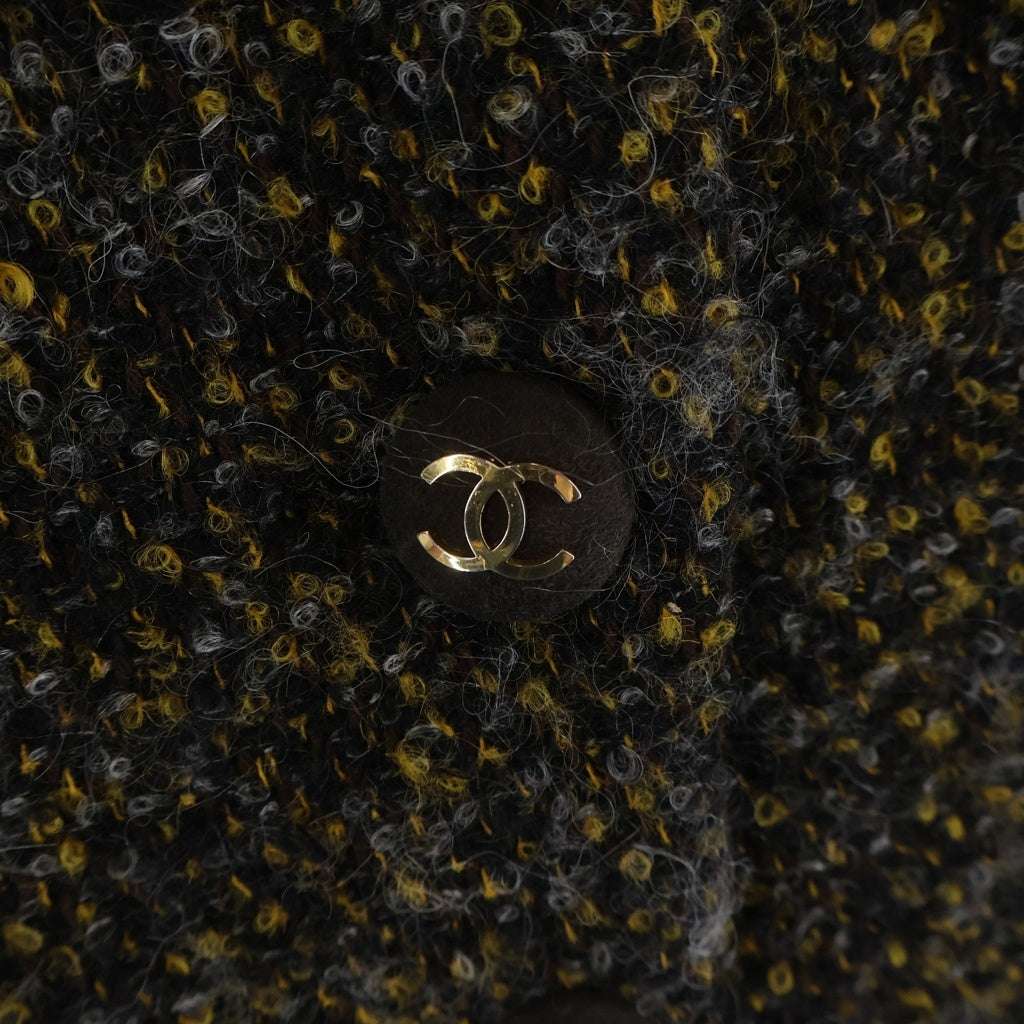 CHANEL(シャネル) ココボタン ツイードジャケット ブラック×イエロー #36 レディース