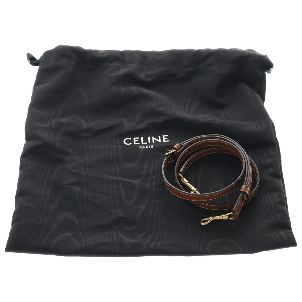 CELINE(セリーヌ) セリーヌ ミニボストンバッグ ハンドバッグ キュイル ショルダーバッグ 2WAYバッグ ブラウン レザー タン ブラウン ゴールド金具 レディース
