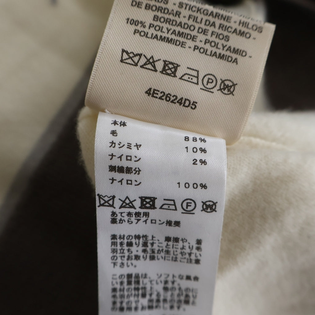 HERMES(エルメス) フラワー柄ジャガード 半袖ニット セーター アイボリー レディース