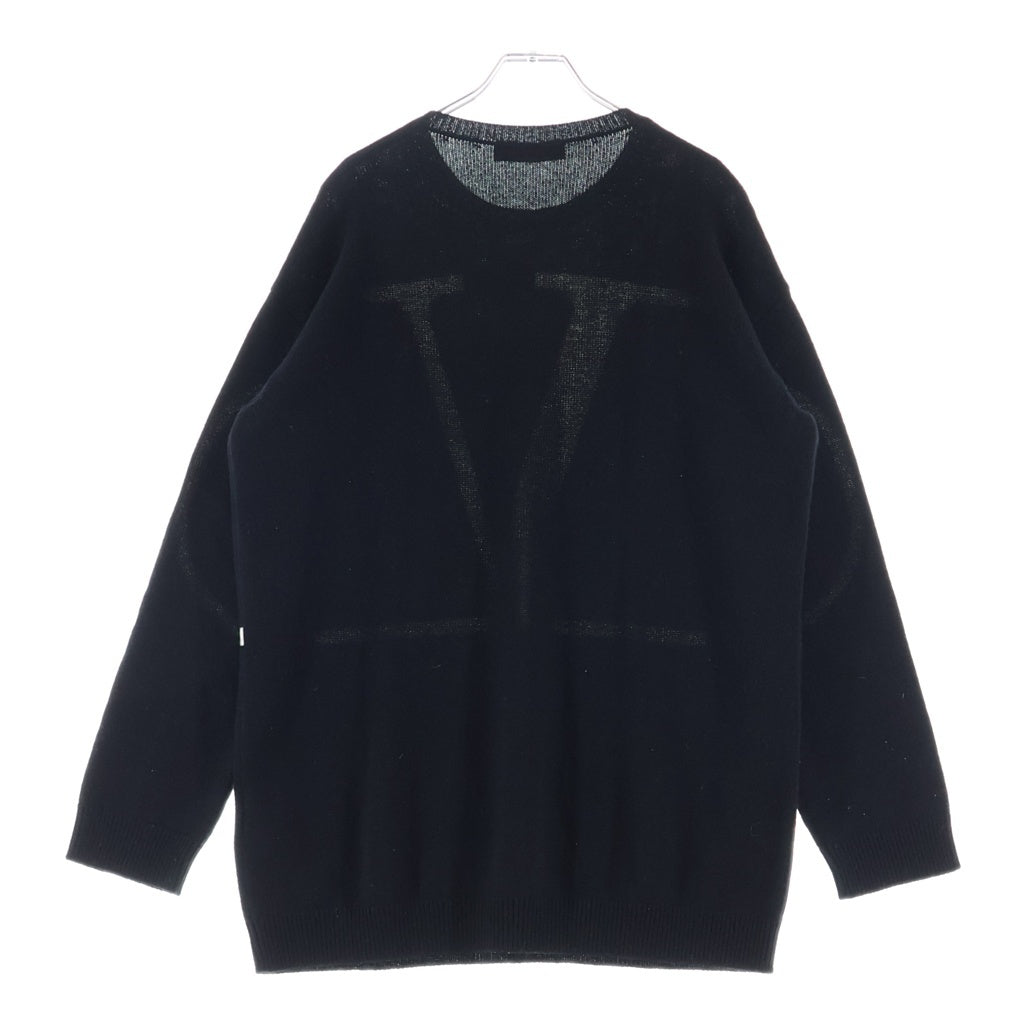 VALENTINO(ヴァレンティノ) ロゴカシミヤニット ブラック×ホワイト #M レディース