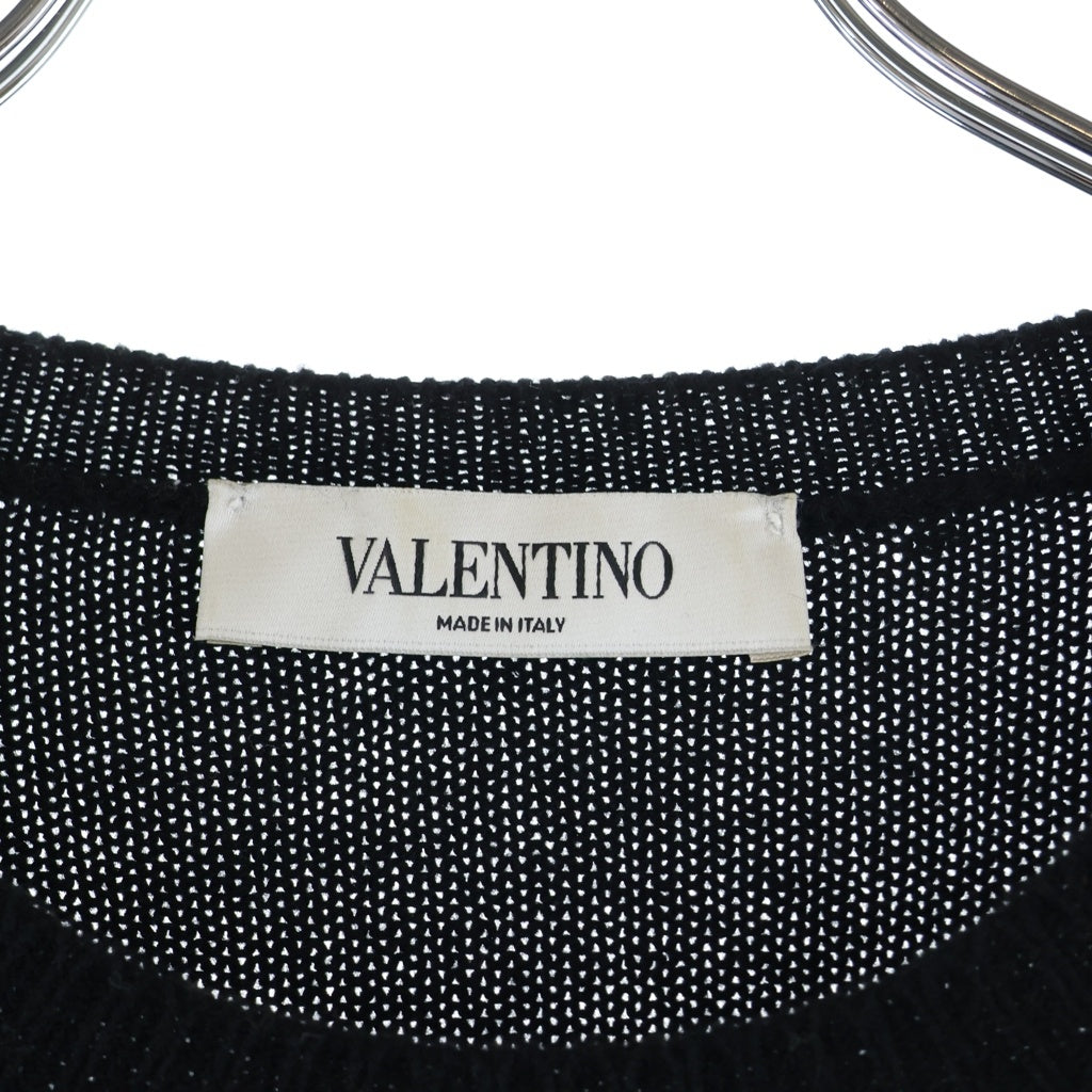 VALENTINO(ヴァレンティノ) ロゴカシミヤニット ブラック×ホワイト #M レディース