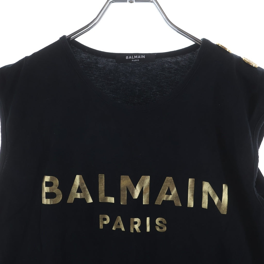 BALMAIN(バルマン) ロゴタンクトップ 肩ボタン ブラック #XS レディース