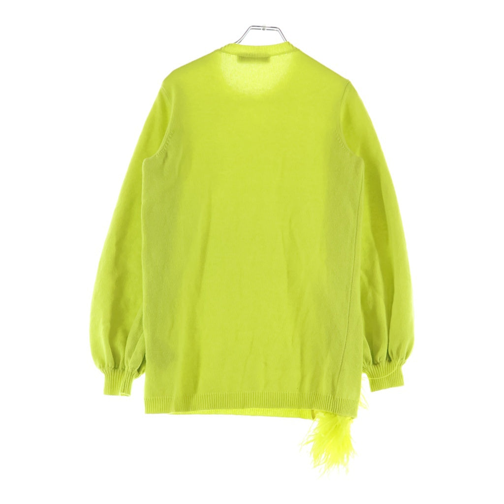VALENTINO(ヴァレンティノ) フェザー装飾ニット ウールカシミヤ ライムグリーン #S レディース