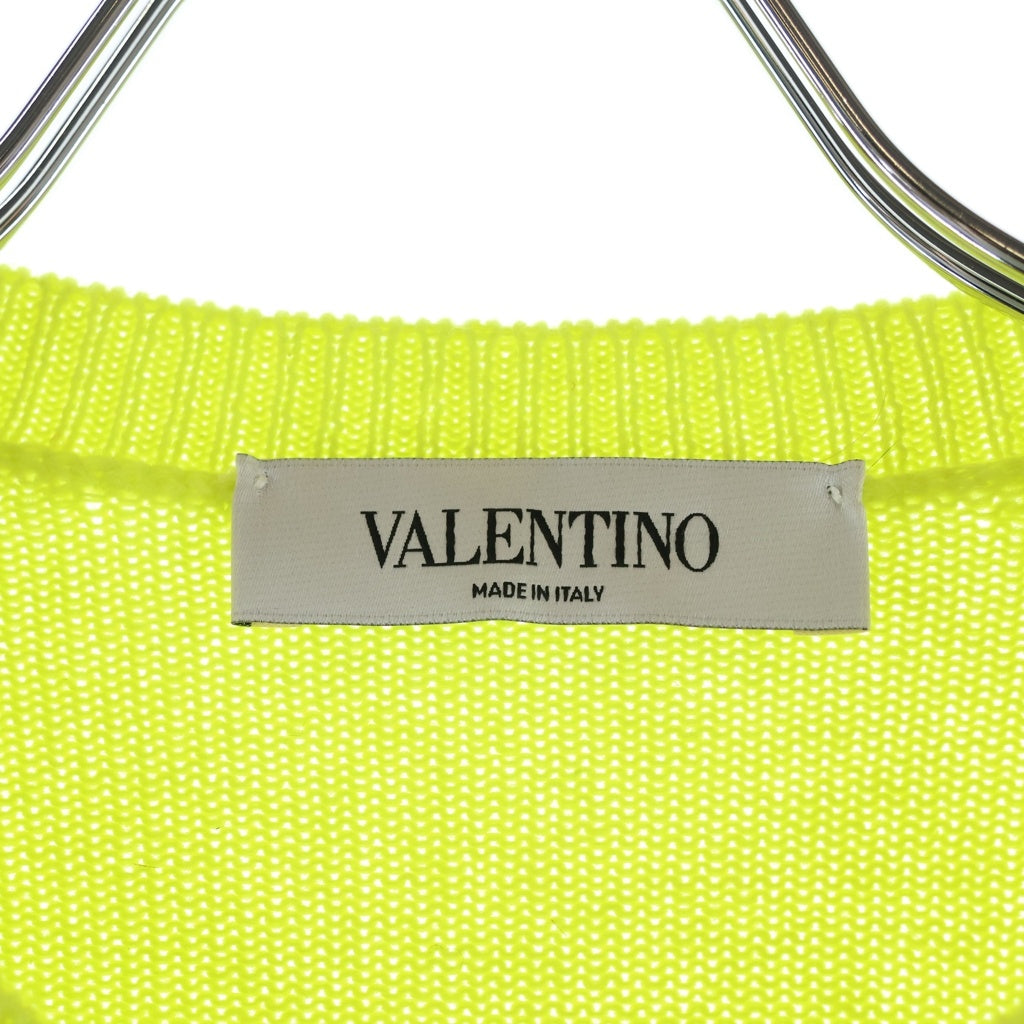 VALENTINO(ヴァレンティノ) フェザー装飾ニット ウールカシミヤ ライムグリーン #S レディース
