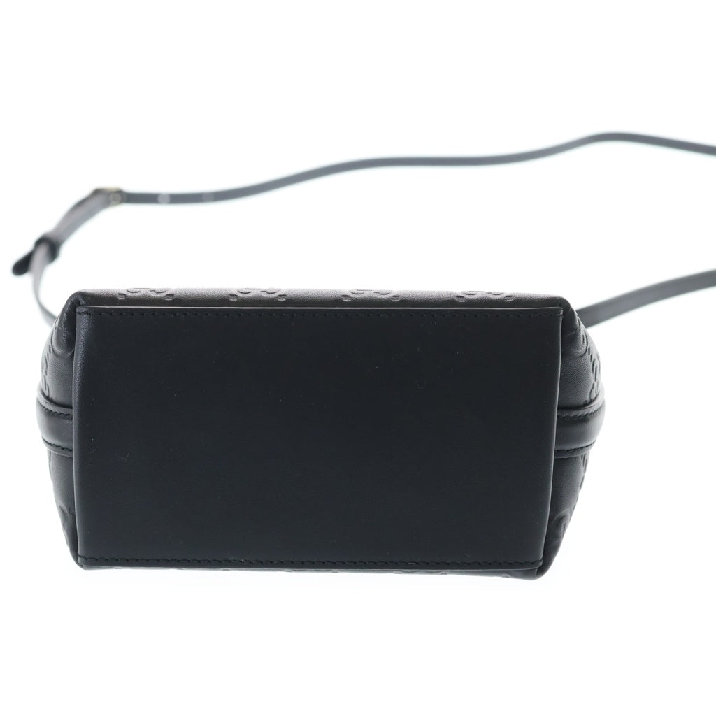 GUCCI(グッチ) GGエンブレム 2WAYハンドバッグ ショルダーバッグ ミニバッグ ブラック レザー 815118 ゴールド金具 レディース