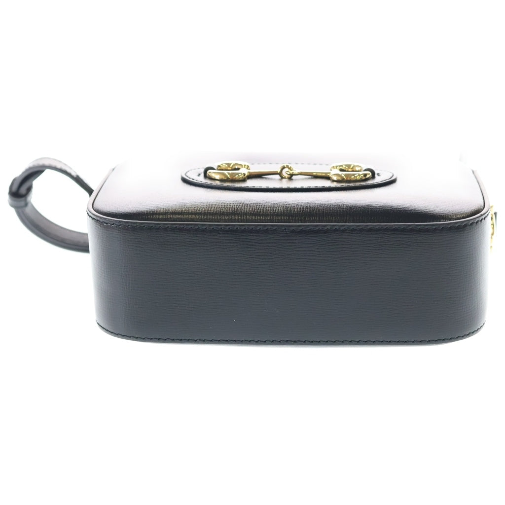 GUCCI(グッチ) ホースビット 1955 ショルダーバッグ ミニバッグ ブラック レザー 760196 ゴールド金具 レディース