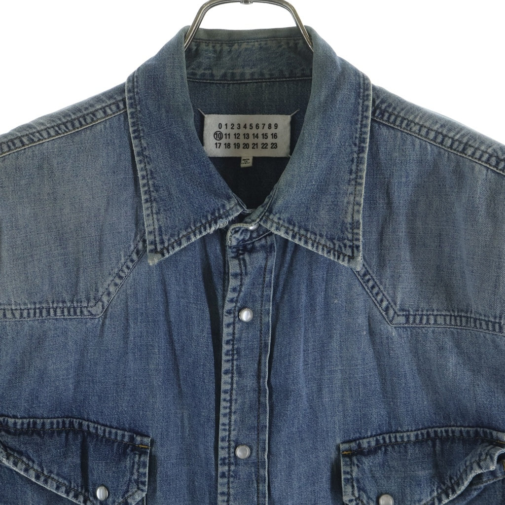 Maison Martin Margiela(メゾンマルタンマルジェラ) デニムシャツ ブルー コットン #41