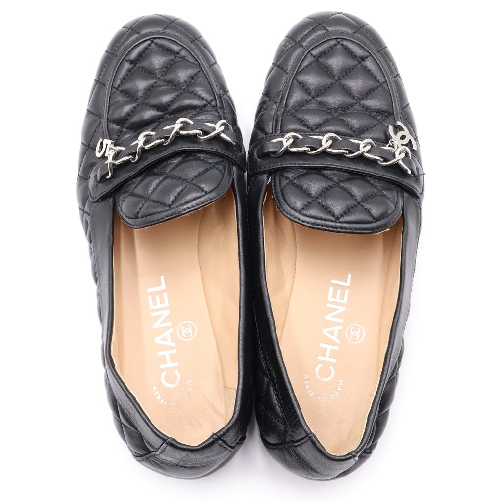 CHANEL(シャネル) マトラッセ No5チャームローファー ブラック レザー #35 1/2 レディース