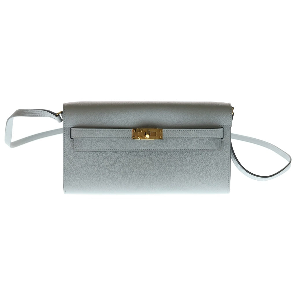 HERMES(エルメス) ケリーロングトゥーゴー グリパンタン エバーカラー ショルダーバッグ ミニバッグ ライトグレー レザー K刻印 ゴールド金具 レディース