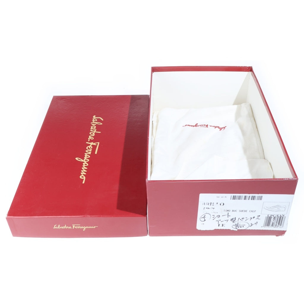 FERRAGAMO(フェラガモ) ファー ヒールレザーブーツ ブラウン #7
