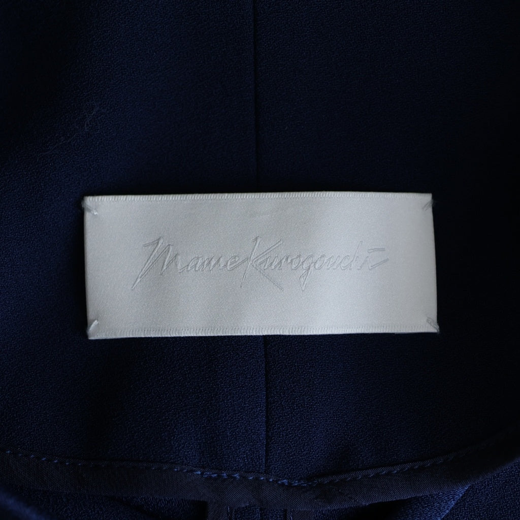 Mame Kurogouchi(マメ クロゴウチ) 16SS タック アシンメトリー 半袖 ワンピース ネイビー レディース MM16SS-DR038
