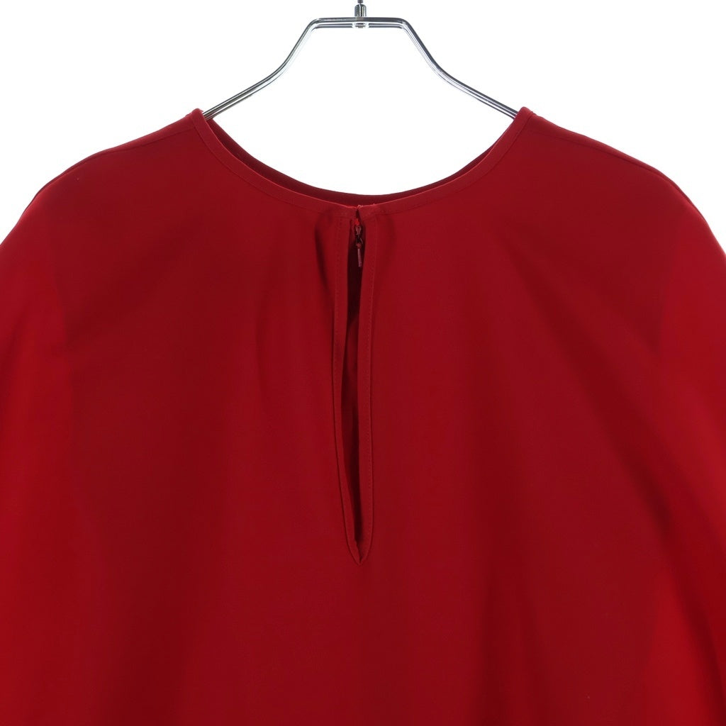TADASHI SHOJI(タダシショウジ) クルーネック ケープ付き ノースリーブ ワンピース ドレス レッド レディース ALG15080MJ
