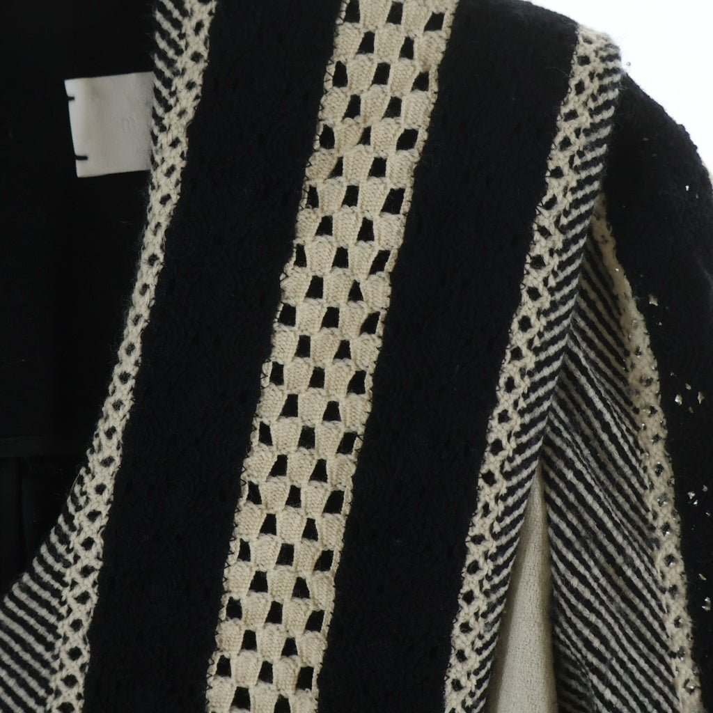 Mame Kurogouchi(マメ クロゴウチ) レースアーム ロングワンピース ブラック×ホワイト #1 MM15AW‐DR008 レディース