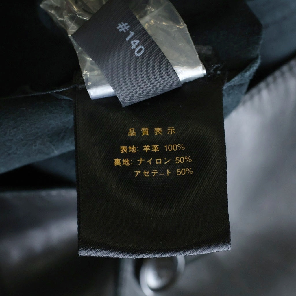 COLE HAAN(コール ハーン) レザー ダブルブレスト ピークドラペル テーラードジャケット ブラック レディース