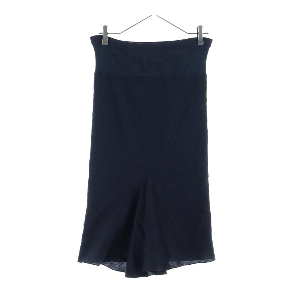 Rick Owens(リックオウエンス) 12AW リブ切り替え ウール ニット タイト ミディアム スカート グレー レディース