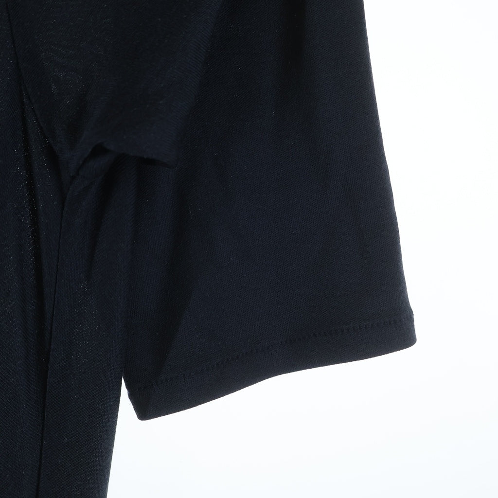 NO BRAND(ノーブランド) 半袖ロングワンピース シルク ネイビー #36 レディース