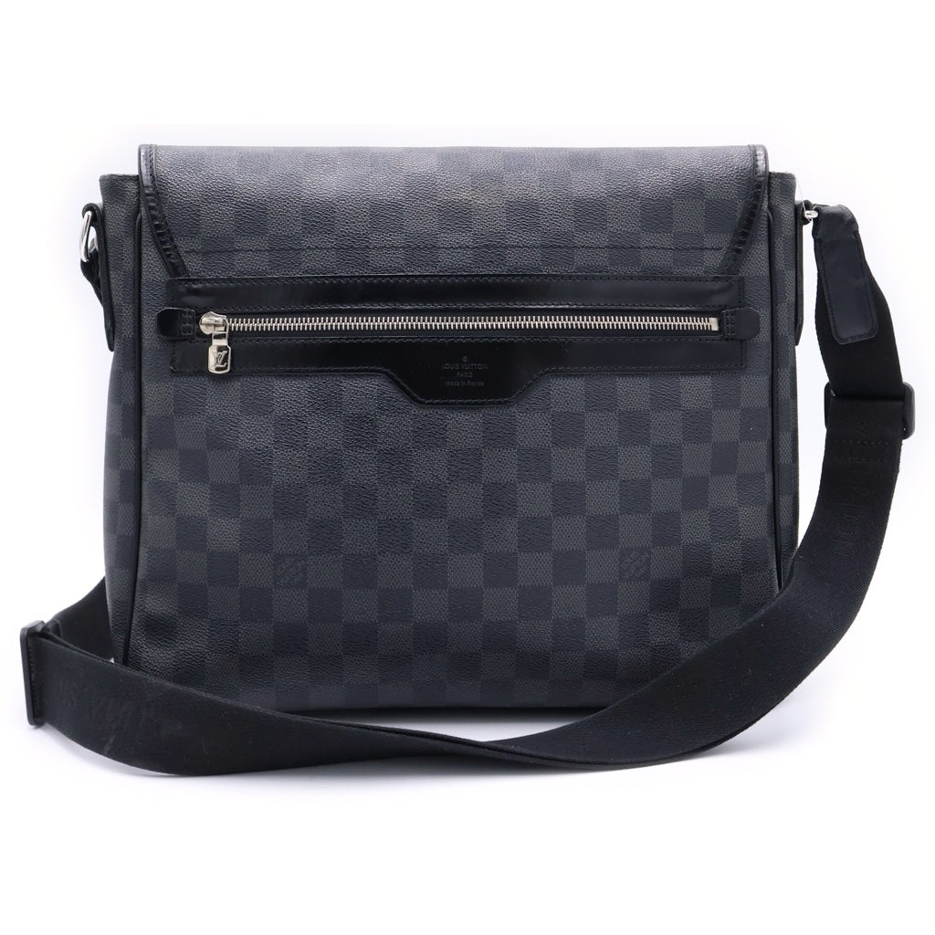 LOUIS VUITTON(ルイヴィトン) ダミエ グラフィット ダニエルMM PVC レザー ショルダーバッグ シルバー金具 ブラック N58029