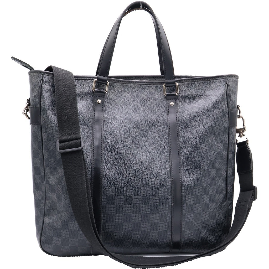 LOUIS VUITTON(ルイヴィトン) ダミエグラフィット タダオ ショルダーバッグ トートバッグ ハンドバッグ ブラック レザー×PVC N51192 シルバー金具