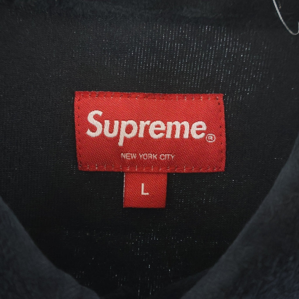 SUPREME(シュプリーム) 17AW Velour L/S Polo ベロア ロングスリーブ 長袖 ポロシャツ ブラック