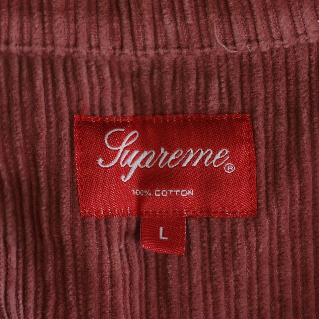 SUPREME(シュプリーム) 24SS Washed Corduroy Zip Up Shirt ウォシュド コーデュロイ ジップアップ 長袖シャツ ピンク