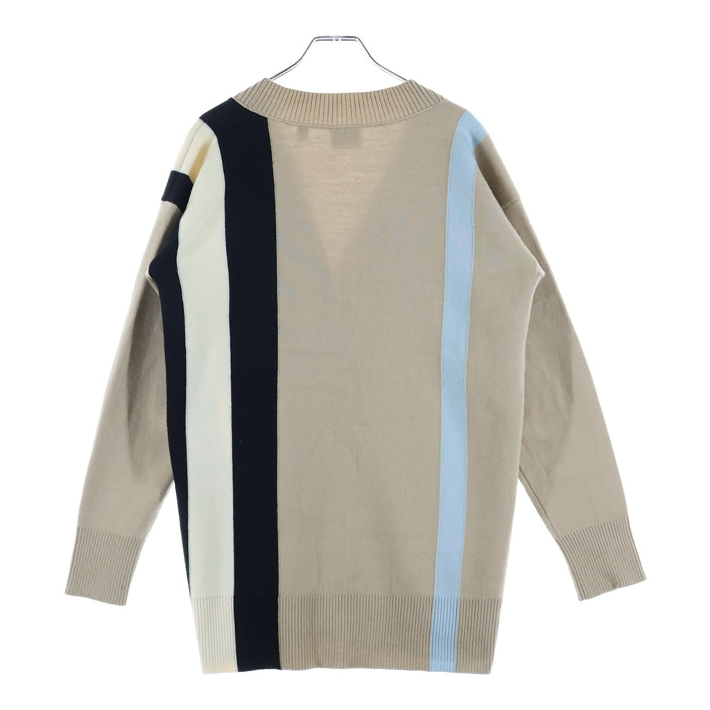 BURBERRY(バーバリー) ロゴジャガード ストライプ ウール ニット カーディガン ベージュ 8039184 レディース
