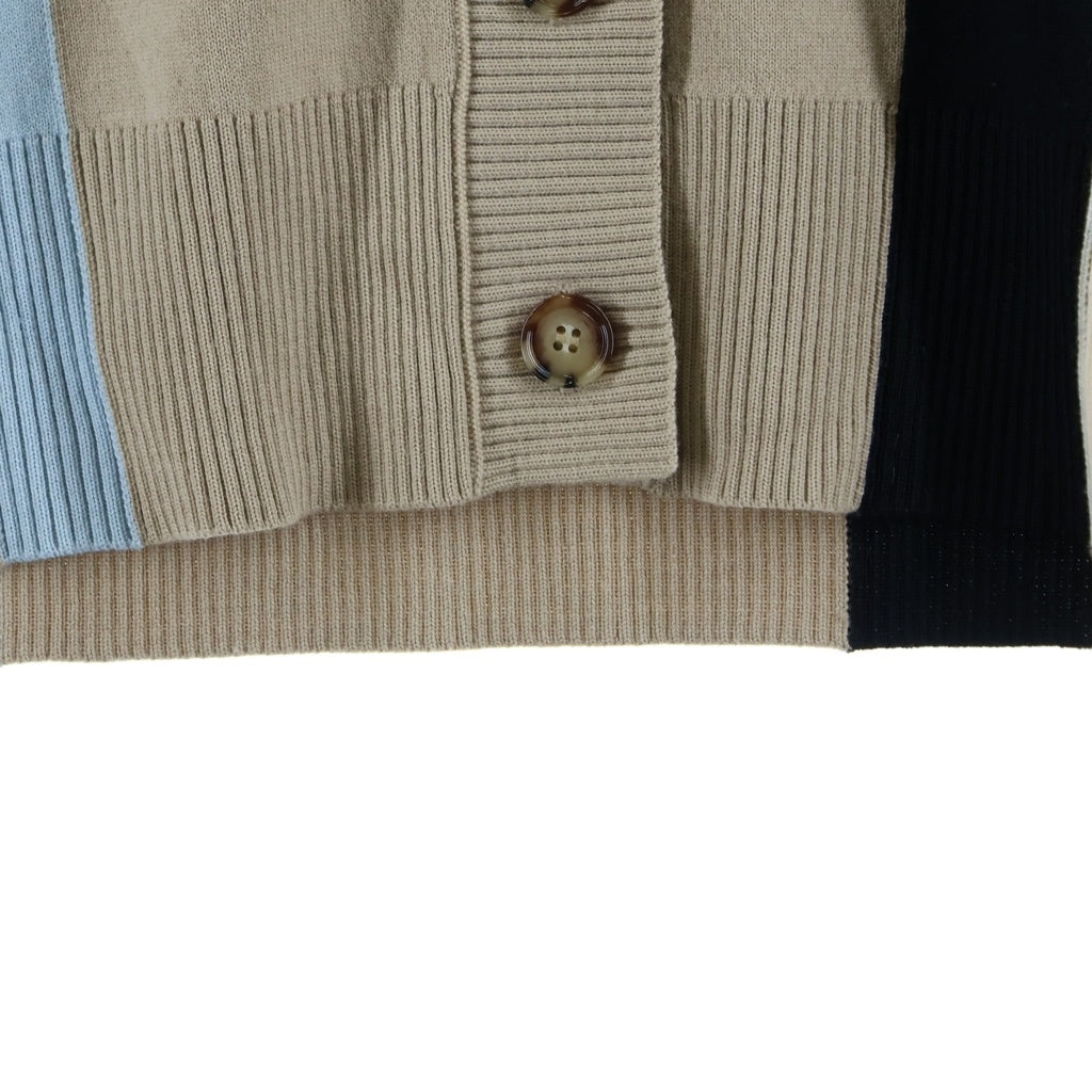 BURBERRY(バーバリー) ロゴジャガード ストライプ ウール ニット カーディガン ベージュ 8039184 レディース