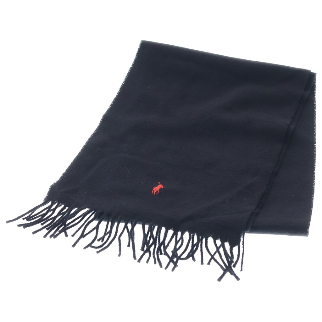 POLO RALPH LAUREN(ポロラルフローレン) ロゴマフラー ブラック ウール