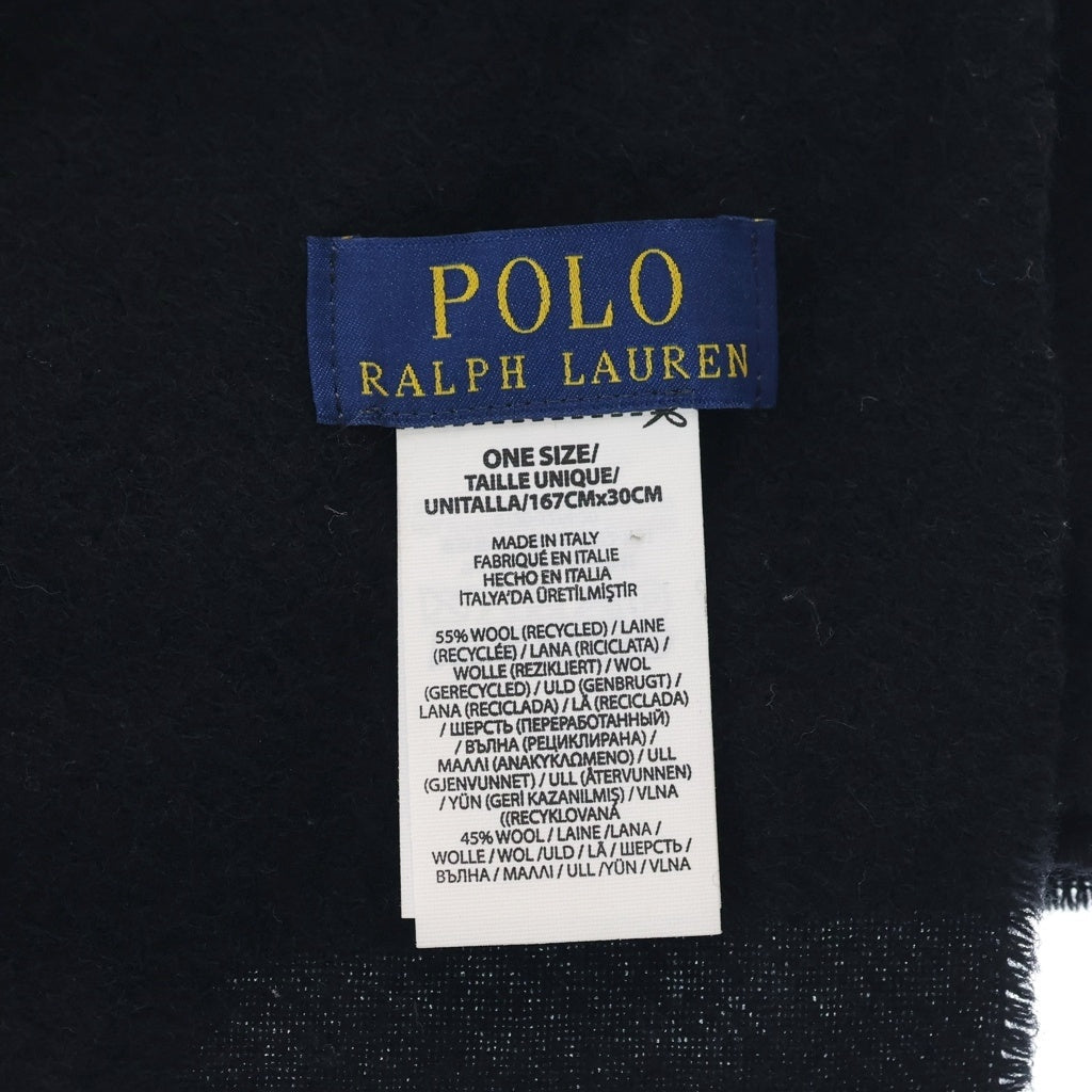 POLO RALPH LAUREN(ポロラルフローレン) ロゴマフラー ブラック ウール