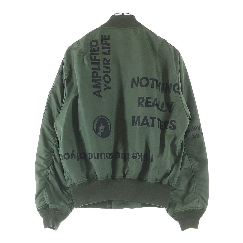 HYSTERIC GLAMOUR(ヒステリックグラマー) ロゴスクラッチ MA-1 ブルゾン グリーン カーキ ナイロン #M