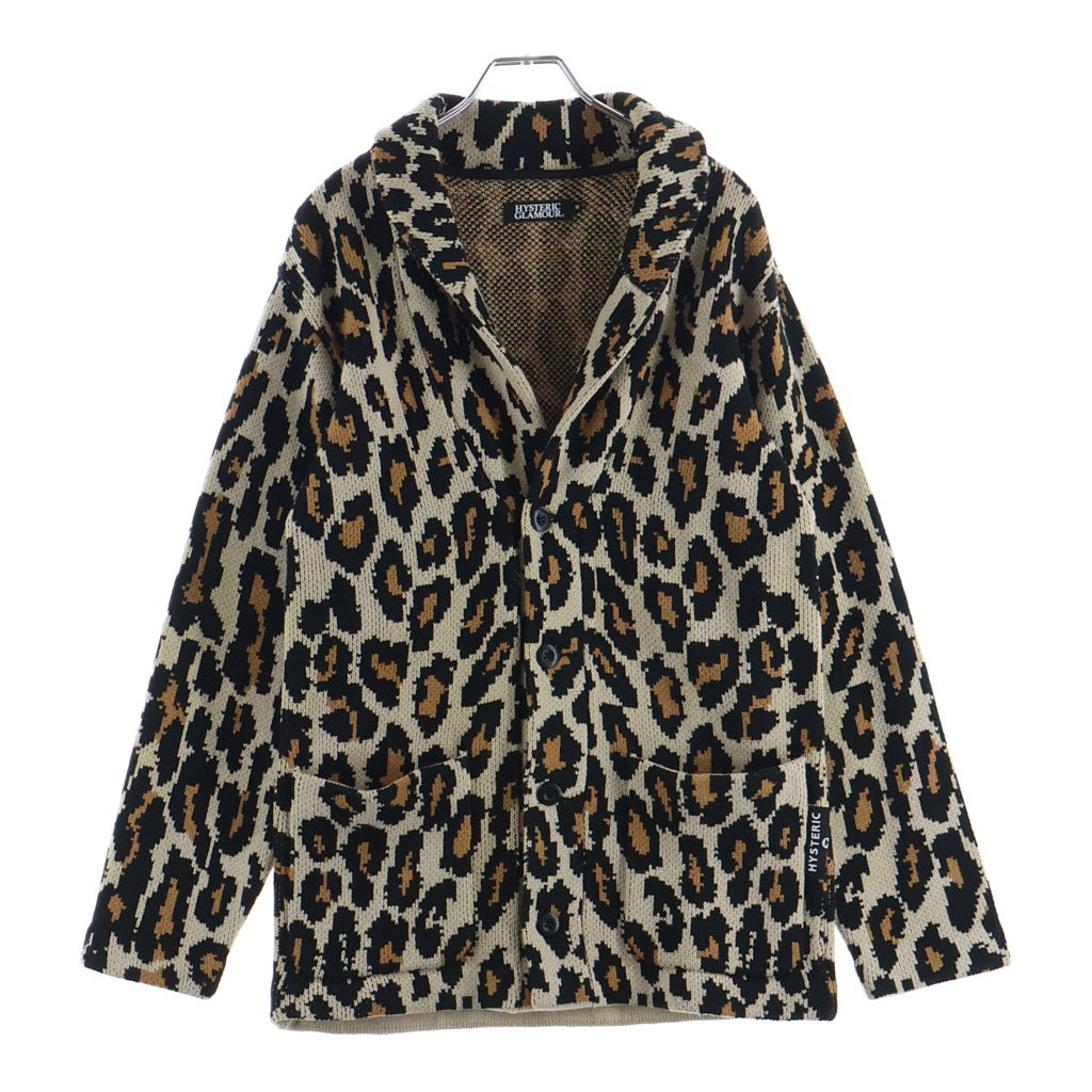 HYSTERIC GLAMOUR(ヒステリックグラマー) レオパード柄 カーディガン ベージュ アクリルウール