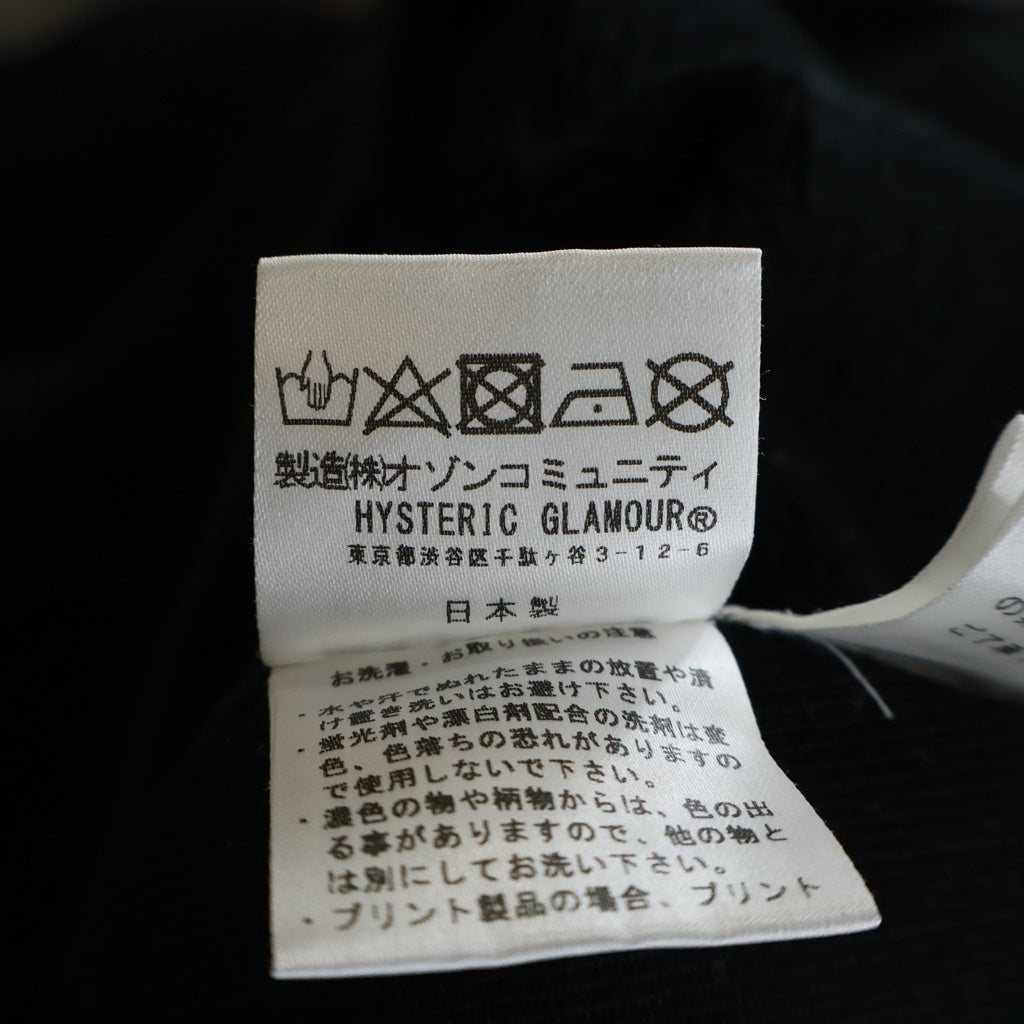 HYSTERIC GLAMOUR(ヒステリックグラマー) ヒスガールプリント スウェット ブラック コットン #S