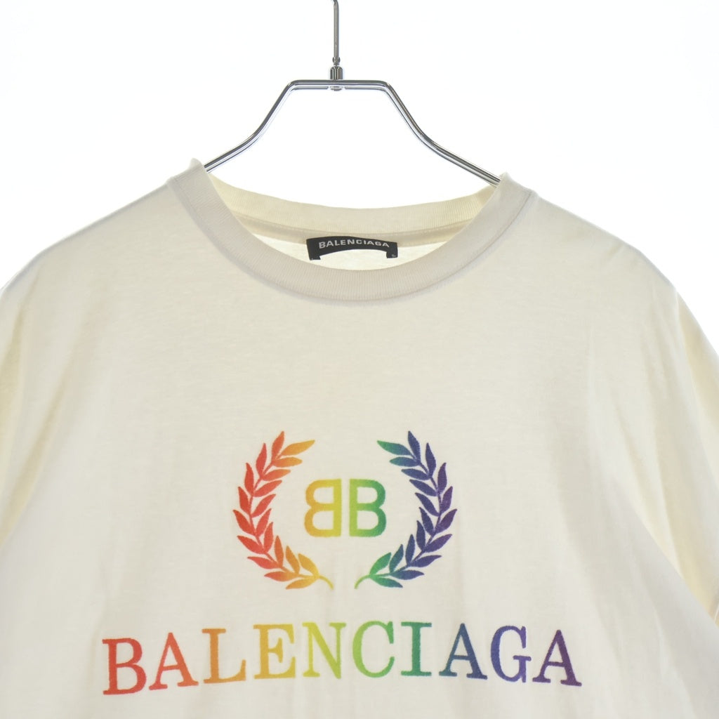 BALENCIAGA(バレンシアガ) レインボーロゴTシャツ ホワイト 570805 