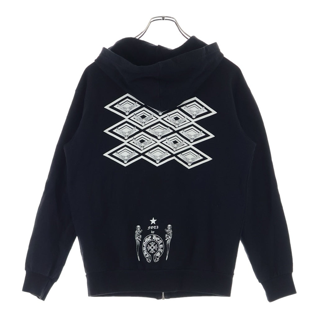 CHROME HEARTS(クロムハーツ) SWTSHIRT HD ZIP FOTI フォティ バックプリントジップアップパーカー フーディー ブラック