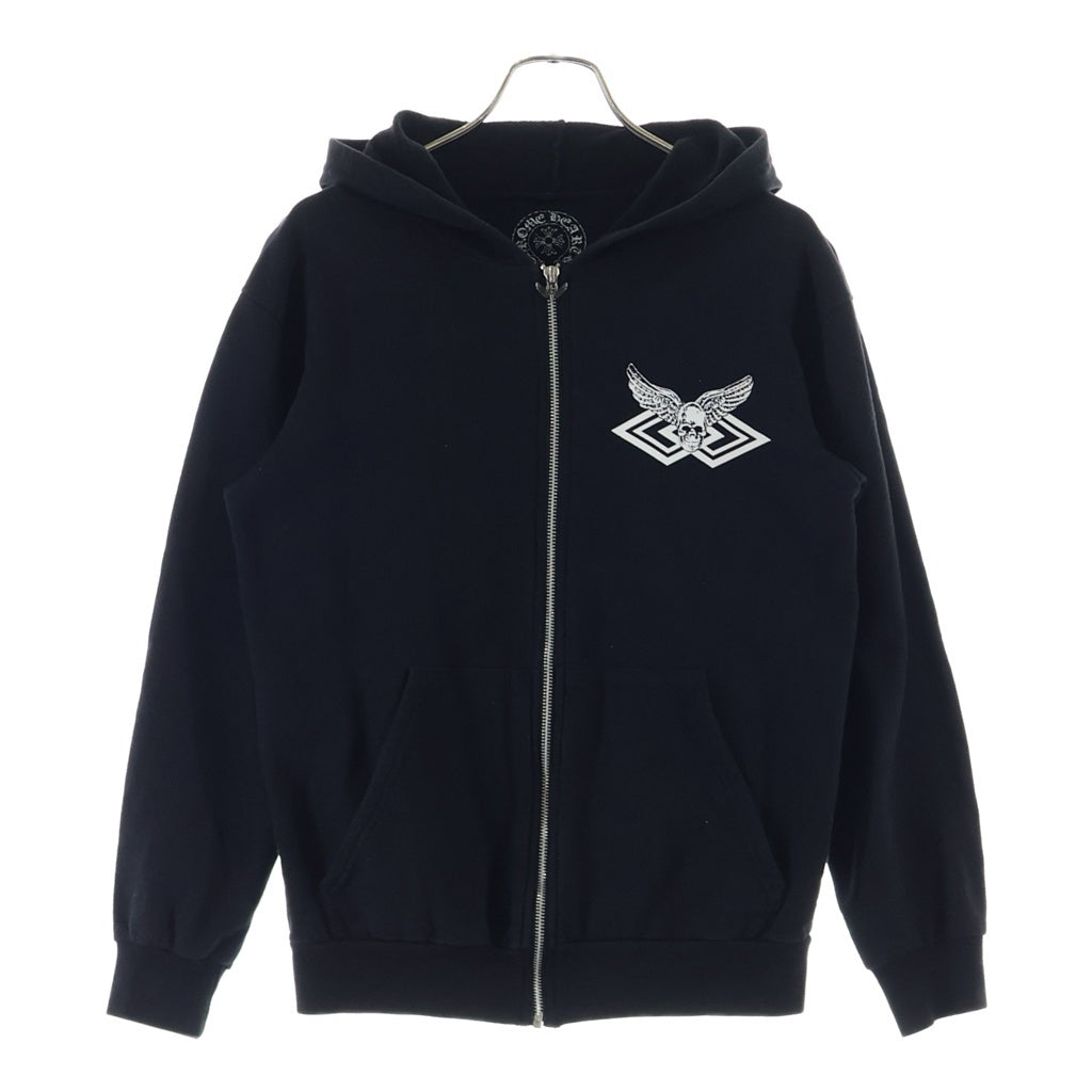 CHROME HEARTS(クロムハーツ) SWTSHIRT HD ZIP FOTI フォティ バックプリントジップアップパーカー フーディー ブラック