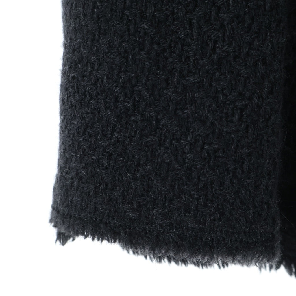 CHANEL(シャネル) 04AW アンゴラ混 ウール ツイード ロングジャケット ダークグレー レディース P24737W03408