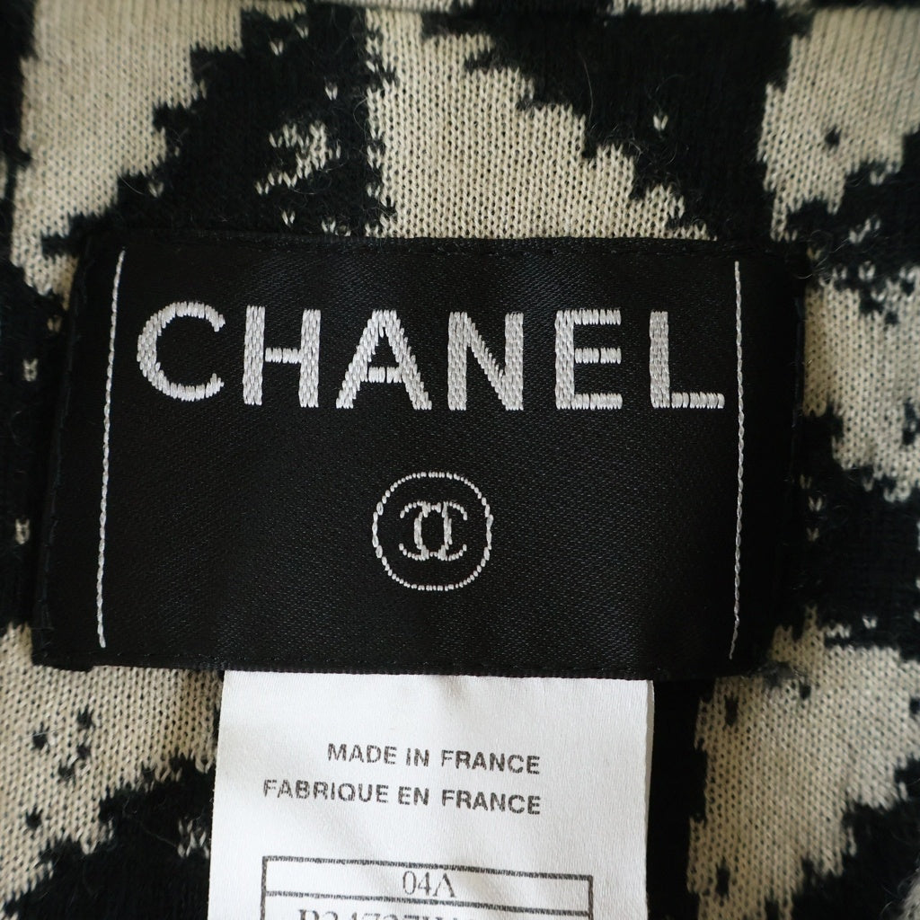 CHANEL(シャネル) 04AW アンゴラ混 ウール ツイード ロングジャケット ダークグレー レディース P24737W03408