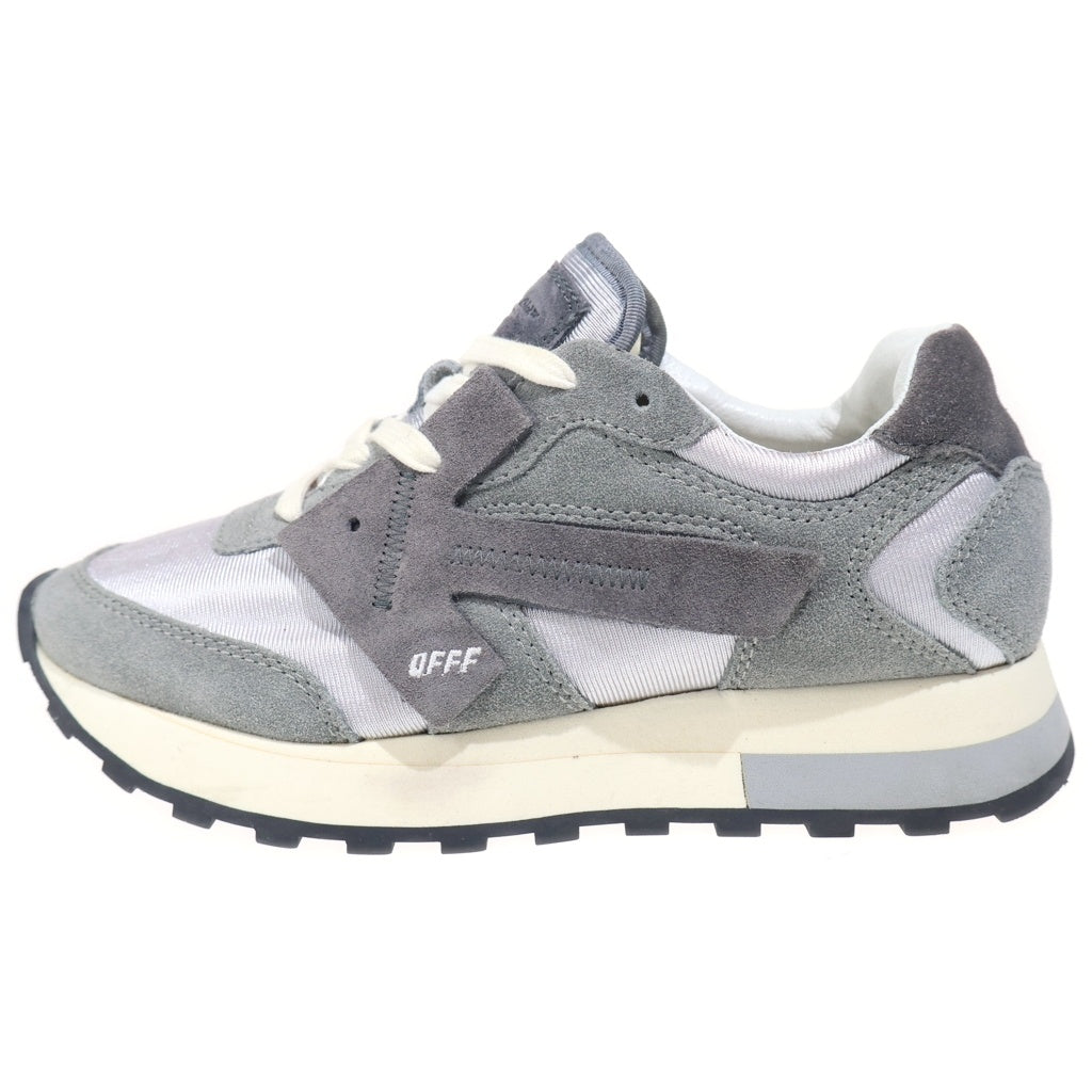 OFF-WHITE(オフホワイト) Suede Runner スエード ランナー レザー ローカットシューズ スニーカー グレー レディース OWIA163S19D800340800
