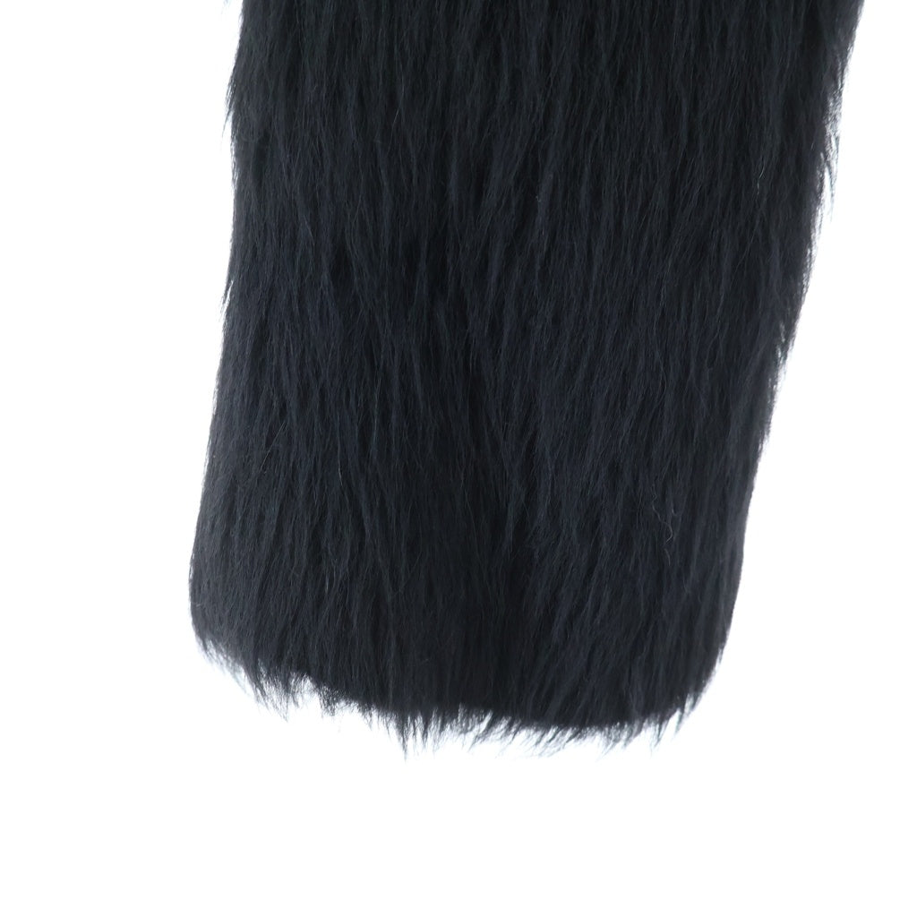 ANN DEMEULEMEESTER(アンドゥムルメステール) アルパカウール ファー フックデザイン ショートジャケット ブラック レディース