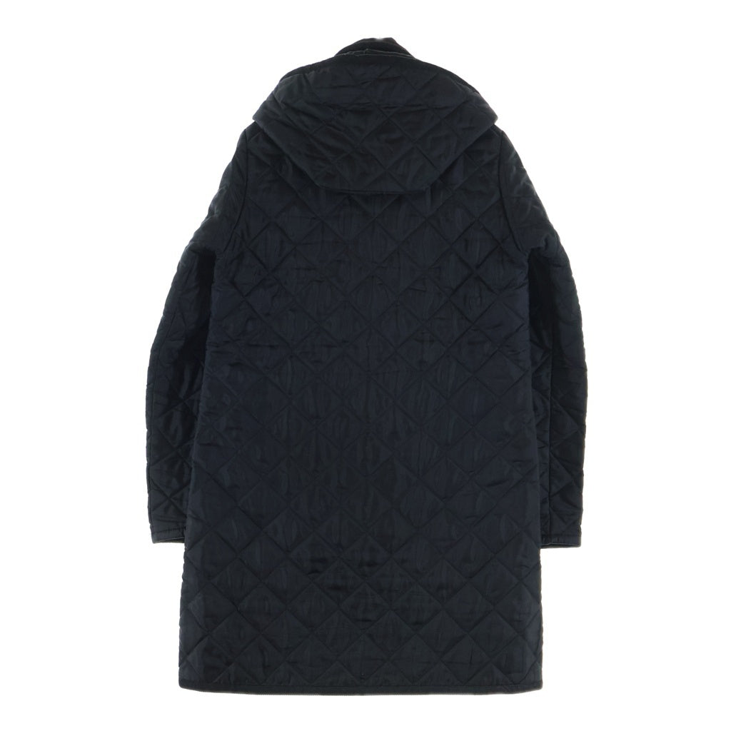 LAVENHAM(ラベンハム) キルティング フーデッド 中綿 コート ブラック レディース
