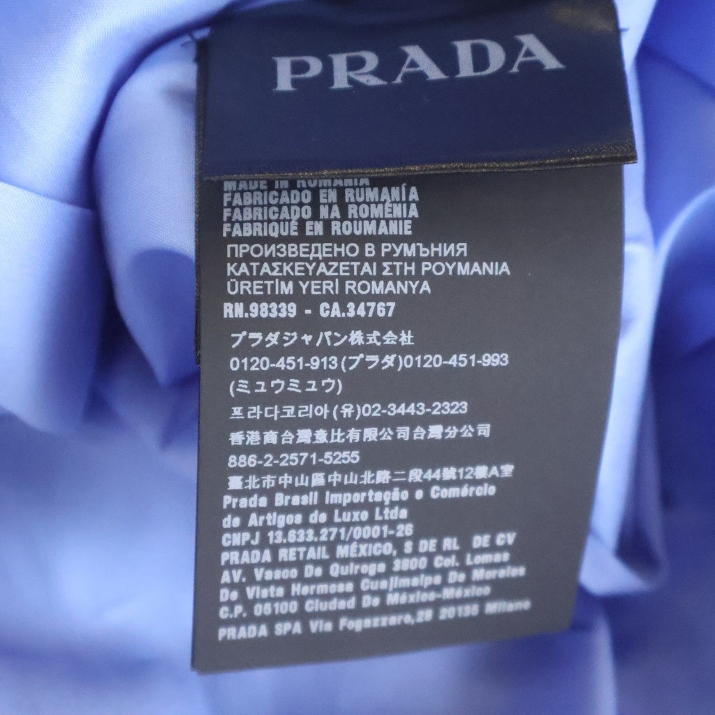 PRADA(プラダ) トライアングルパッチ ワッペンロゴ 長袖 シャツ ブルー DNA897