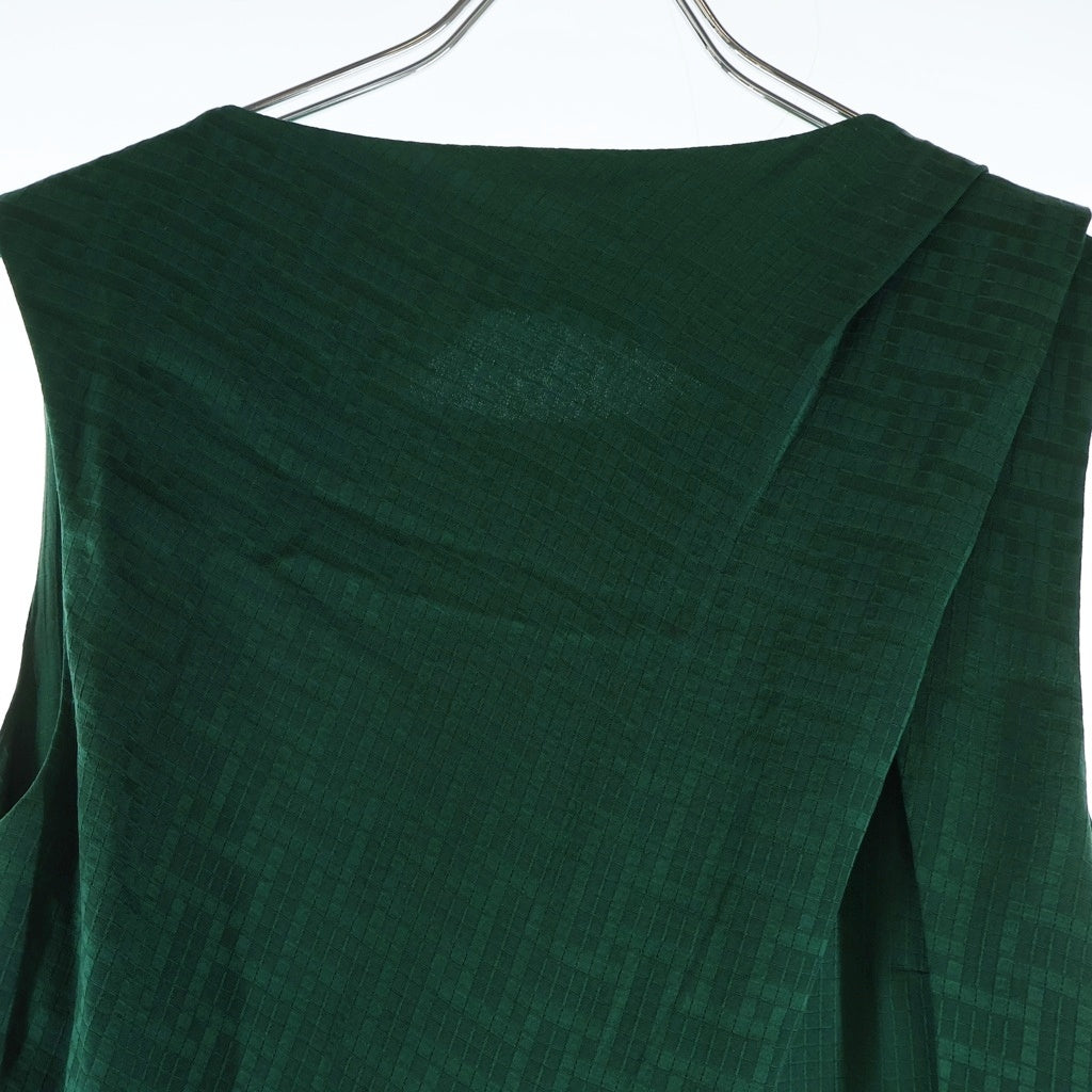 HERMES(エルメス) ドレープロングドレス シルクジャカード グリーン #36 5E0575DC A レディース