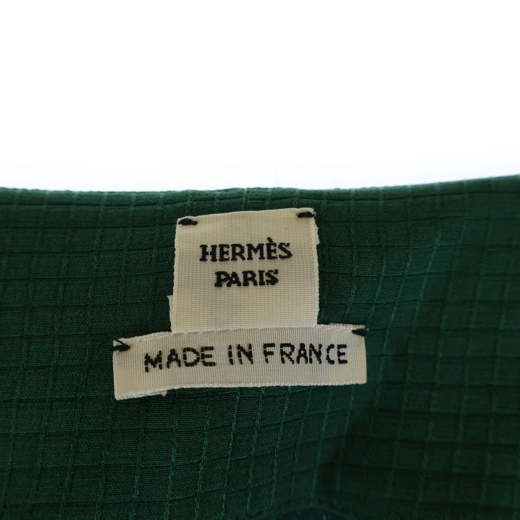 HERMES(エルメス) ドレープロングドレス シルクジャカード グリーン