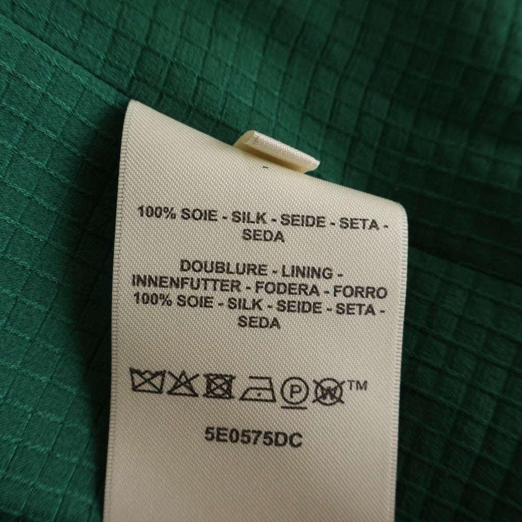 HERMES(エルメス) ドレープロングドレス シルクジャカード グリーン #36 5E0575DC A レディース