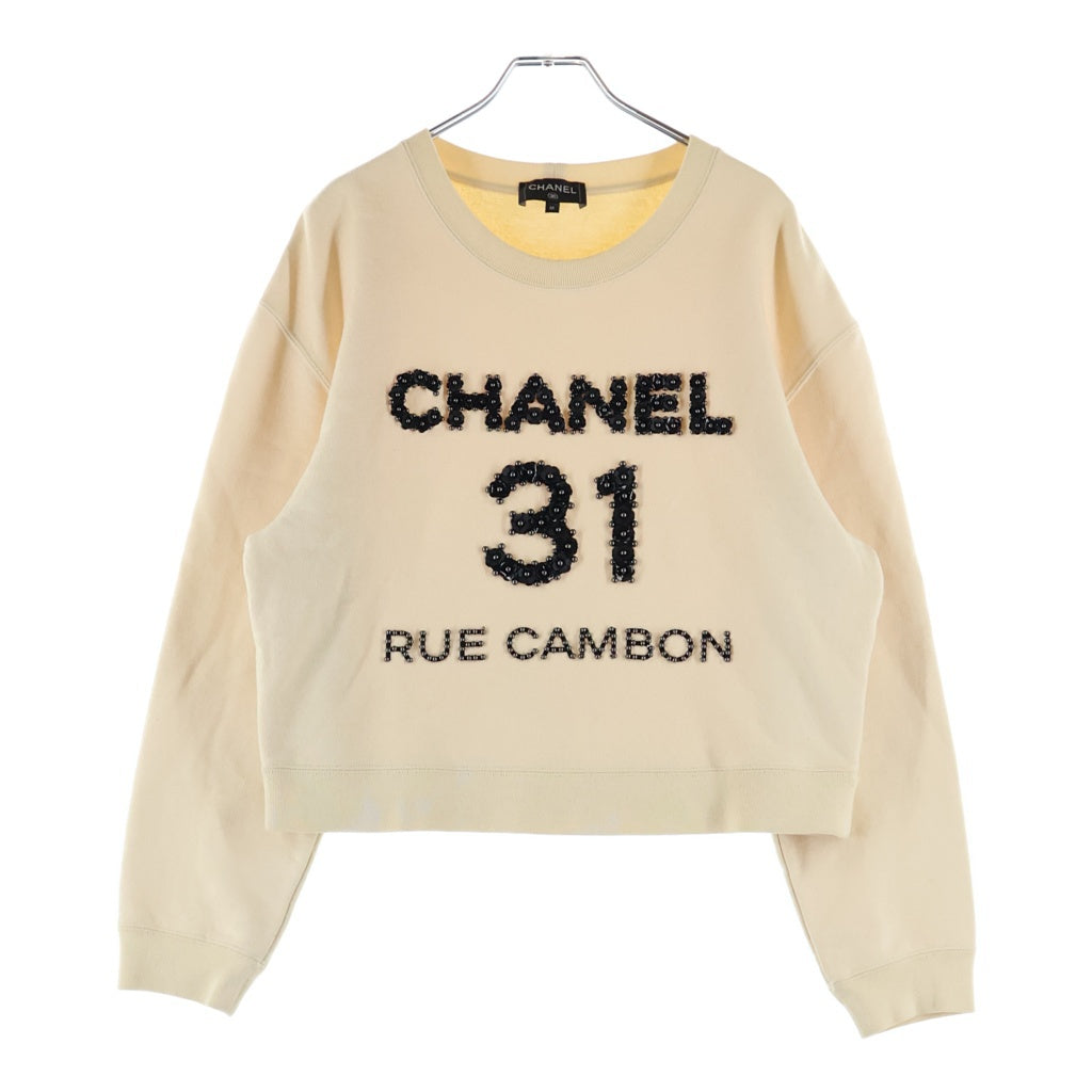 CHANEL(シャネル) カメリア フロントビース スウェット トレーナー アイボリー #M P64788K60781 レディース