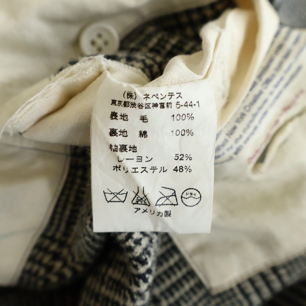 Engineered Garments(エンジニアド ガーメンツ) ガンクラブチェック総柄 ウール 3B テーラードジャケット ベージュ