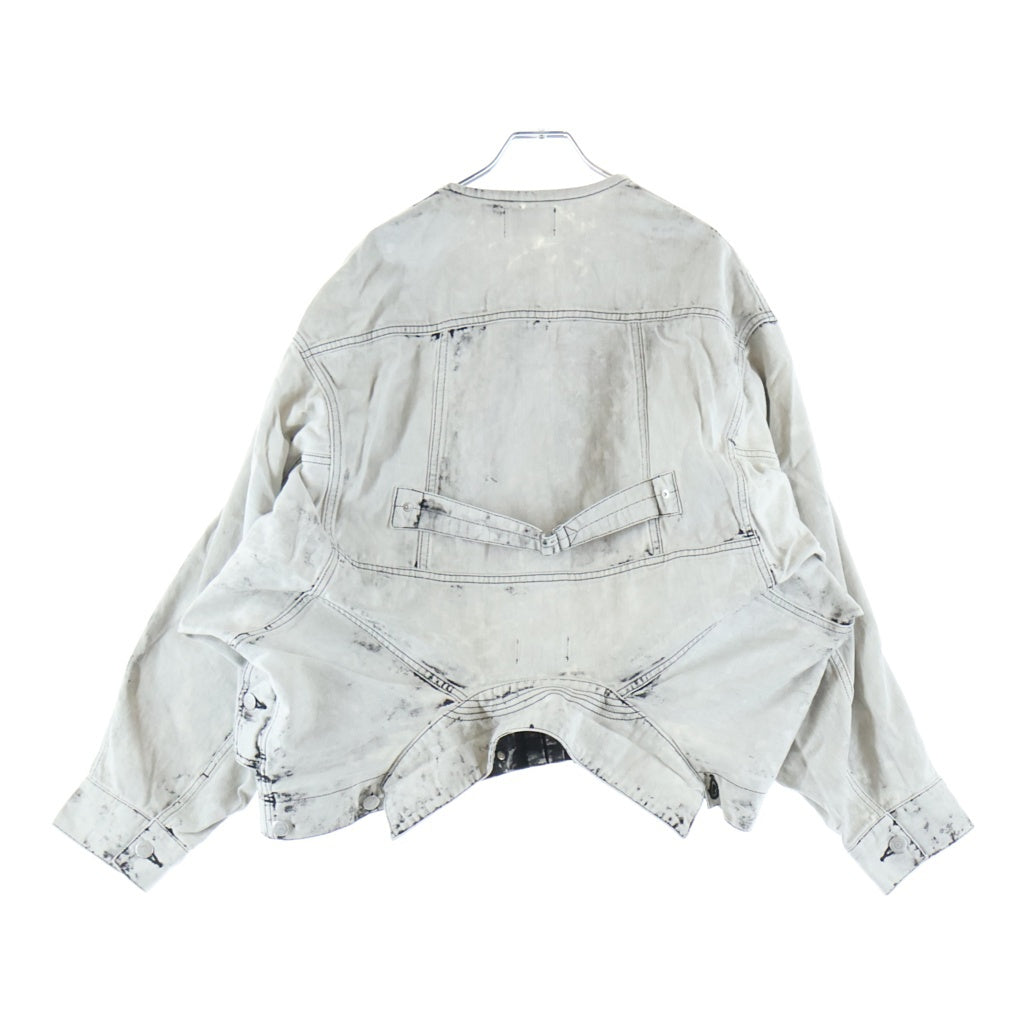 beautiful people(ビューティフルピープル) double-end left hand twill denim blouson ブリーチデニム 2WAY デニム トラッカージャケット ホワイト 1515102026