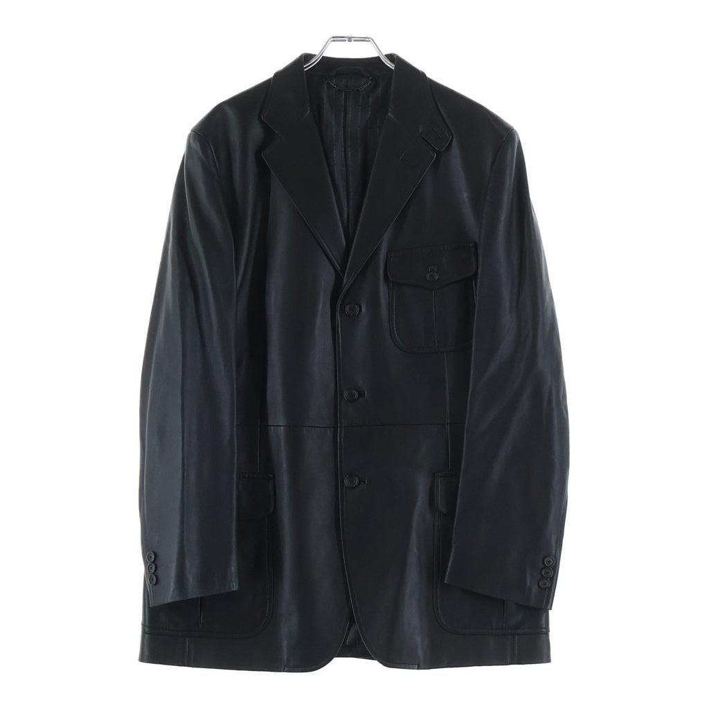 BURBERRY(バーバリー) ラムスキン レザー 3B テーラード ジャケット ブラック BBR26-140-09