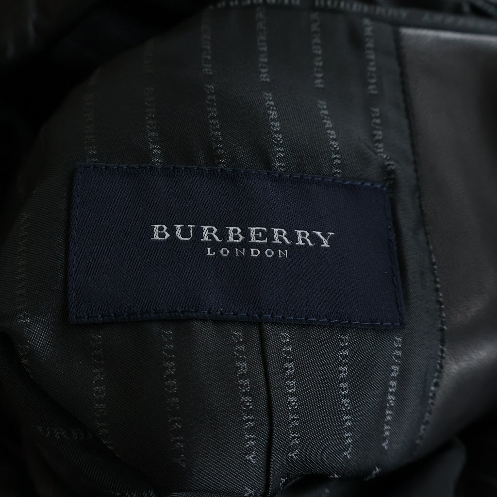 BURBERRY(バーバリー) ラムスキン レザー 3B テーラード ジャケット ブラック BBR26-140-09